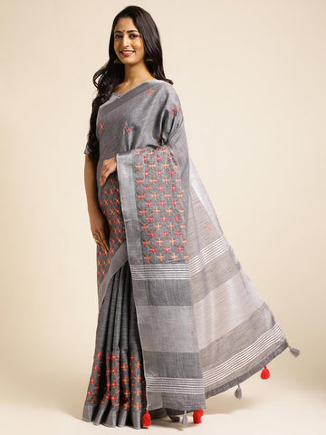 Ethnic Motifs Zari Woven Design Banarasi Saree